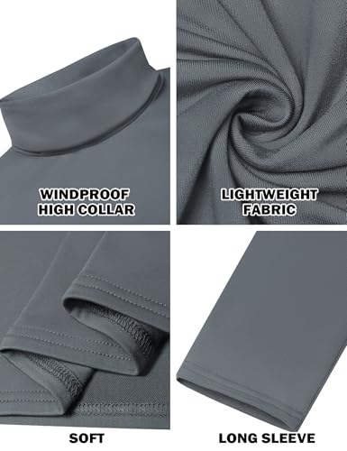 Image of Men's Turtleneck Casual Basic High Neck Long Sleeve T Shirts Half Neck Lightweight Pullover Sweater