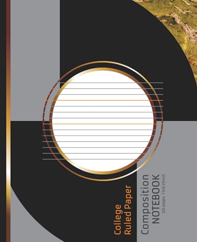 Composition Notebook College Ruled Paper: Attractive Gold Black and White Cover|Blank Sheets|Handy Medium-Sized Journal|7.5x9.25 inches|120 Pages|For Teens Adults Students Teachers (Back to School) image 2