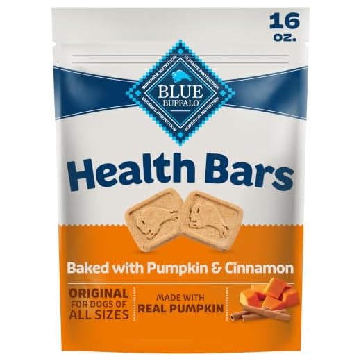 Blue Buffalo Health Bars Natural Crunchy Dog Treats Biscuits, Pumpkin & Cinnamon 16-oz Bag