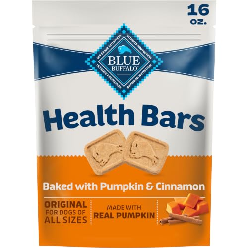 Blue Buffalo Health Bars Pumpkin & Cinnamon Crunchy Dog Biscuits, Oven-Baked with Pumpkin & Natural...