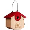 SISTERBIRD Wren Bird Houses for Outside, Bird House Warming Gifts, Red