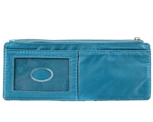 Big Skinny Women's Jaguar Credit Card Slim Wallet, Holds Up To 25 Cards, Ocean Blue , 3.5" X 7.6" #TOP1