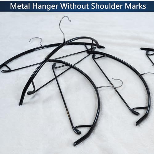 Cintre en métal avec barre pour pantalons noir pour ranger les pulls - 7