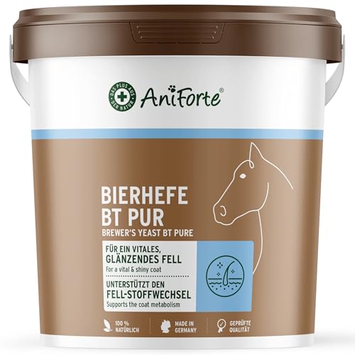 AniForte BT Pur Bierhefe für Pferde 5kg - Naturprodukt für gesundes, glänzendes Fell & Haut, Unterstützt Magen-Darm-Trakt & Darmflora, Nährstofflieferant