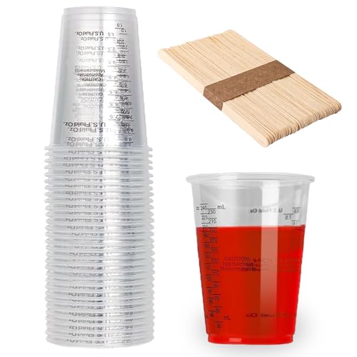 Epoxidharz Mischbecher, 30 Stück Rührbecher mit Skala, 240 ml Lackmischbecher, Farbe Rührbecher, Messbecher aus Plastik, zum Mischen von Flüssigkeiten, Harzen, Farben(Wiederverwendbar)