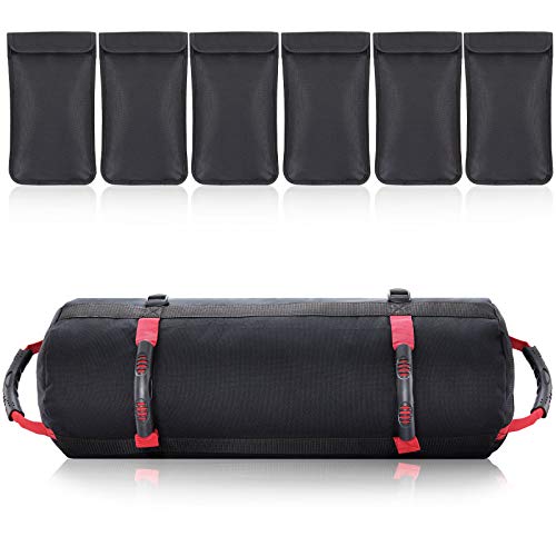 PELLOR Fitness Weights Sandbags, Sand Bags with 6 Durable Handles and Filler Bags Training Exercise Load Heavy Duty Workout Sandbags for Functional Strength Training (Sand NOT Included)