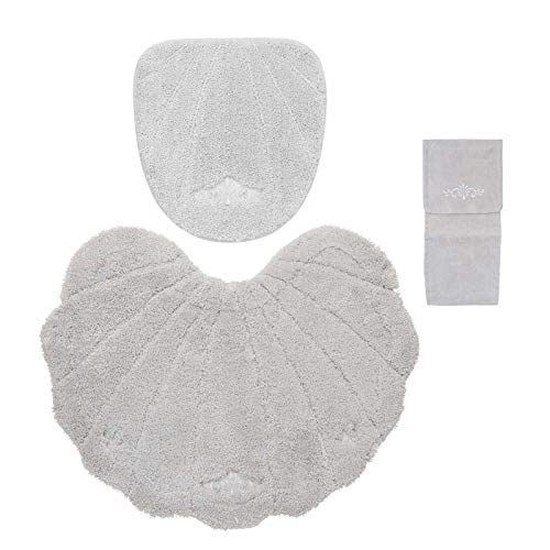 トイレタリー3点セットB ルソンドラメール(トイレマット・フタカバー・ホルダーカバー)グレー