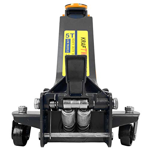 KrafTWelle 5T Profi Rangier-Wagenheber Autoheber flach blau (Einschubtiefe 75 mm, maximale Höhe 620...