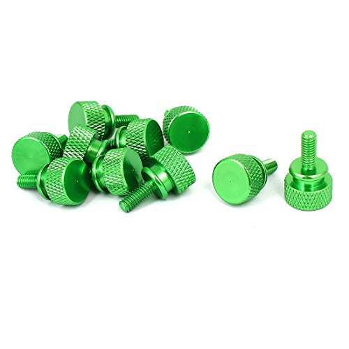 Aexit Computer PC Nails, Screws & Fasteners Case Shoulder Type Knurled Thumb Screw Green Nut & Bolt Sets M4x10mm 10pcs