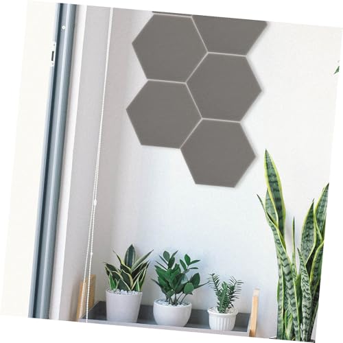 6 paneles hexagonales para amortiguación acústica, alta densidad, tratamiento acústico para hogar, oficina y estudios, fácil instalación, resistentes al fuego, color gris miniatura 5