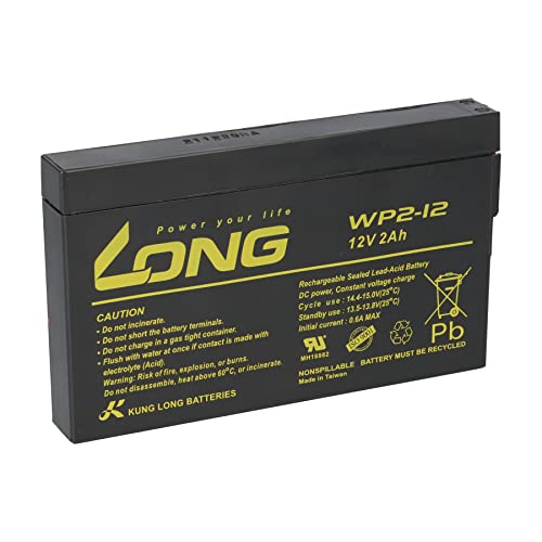 Batería WP2-12 12 12 V 2 Ah plomo AGM batería compatible NP2-12, MP2-12SL, NP2-12FR