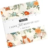 I Love Fall Charm Pack by Deb Strain; 42-5-inch Precut Fabric Quilt Squares