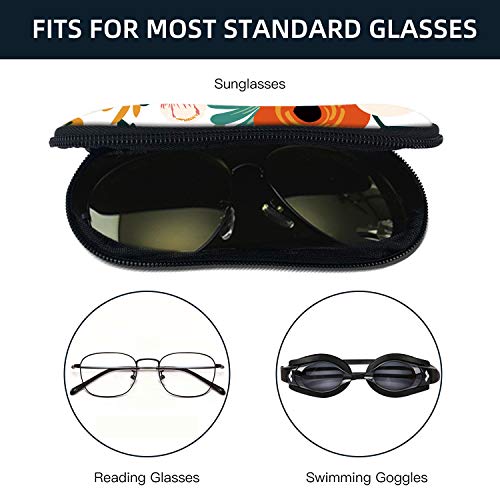 Image of Sunglasses Soft Case with Carabiner Ultra Light Neoprene Zipper Glasses Case