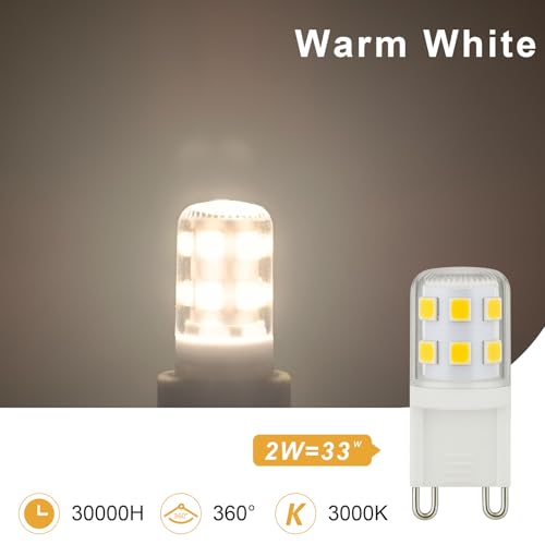 2W G9 LED Bulbs 320LM, Warm White 3000K Energy Saving Light Bulbs Equivalent to 28W 33W Halogen, No Flicker Capsule GU9 LED Bulb for Home Lighting Decor, Chandelier, Not Dimmable, 220-240V, 10 Pack - Image 6