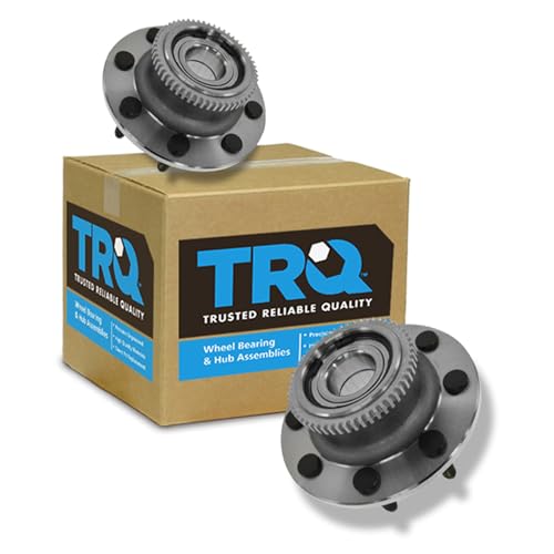 Image of TRQ Front Left and Right Wheel Bearing and Hub Assembly Set 2 Piece Compatible with 2000-2002 Dodge Ram 2500 RWD 2000-2002 Ram 3500 RWD with Independent Front Suspension