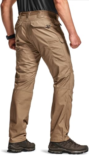 Image of CQR Men's Flex Stretch Tactical Pants, Water Resistant Ripstop Cargo Pants, Lightweight EDC Outdoor Work Hiking Pants