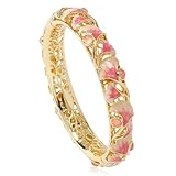 Gcroet Brazaletes esmaltados Pulsera Cloisonne Hecha a Mano para Mujer Brazalete de Hoja de Ginkgo Vintage Chapado en Oro Joyería de aleación de Zinc.