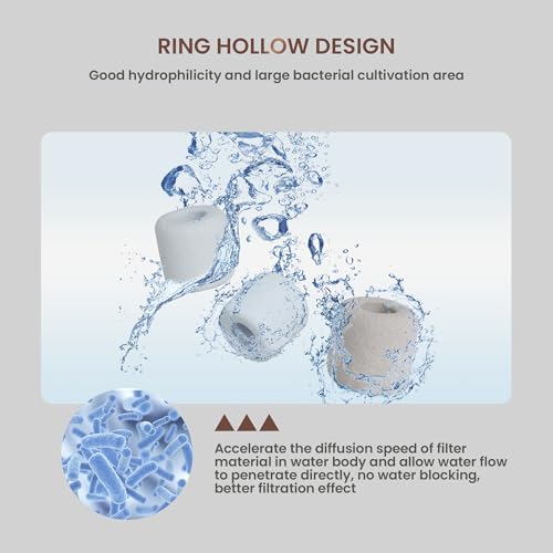Image of UPETTOOLS Aquarium Filter Media, 5 in 1 Bio Ceramic Ring Balls for Aquarium Filter, Porous Filter Media for Freshwater and Marine Fish Tank /Pond (1.1lb)