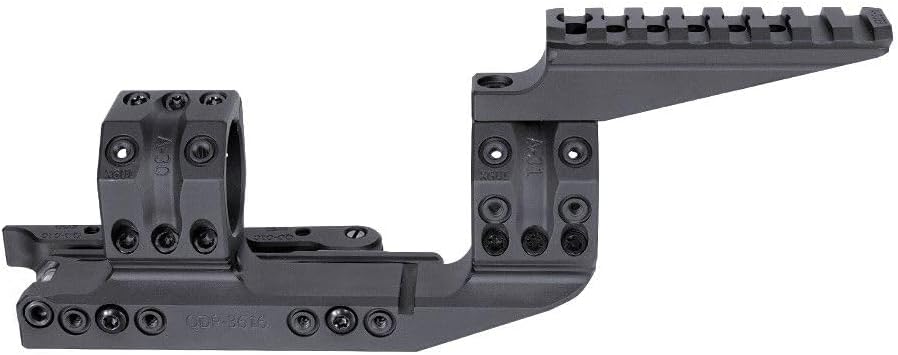 30/34mm Tube Dual Ring Scope Cantilever QD Mount & Top Extend Rail Base Mounting Set Combo With Integrate Bubble Levels & 10-Degree Wedge，1.54/1.93" Optical Centerline Height，For Standard 20mm Rail