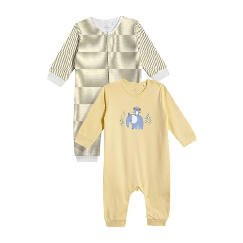 Image of Mothercare Girls Autumn Charm Printed Full Sleeve All-In-One Romper | Soft Cotton Jumpsuit Bodysuit for Baby & Toddler | (Pack of 2)