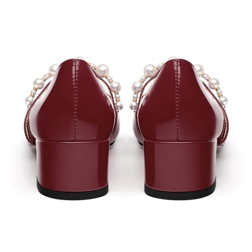 Cute Mary Jane Shoes for Women Chunky Heel Round Closed Toe Patent Pumps Casual Comfort Fashion Wedding Dress Shoes 2 Inch4