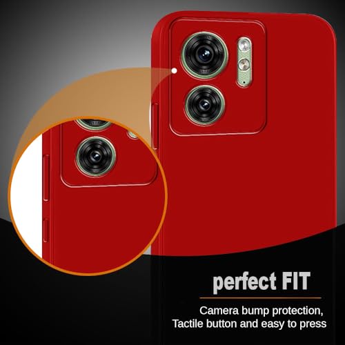 Image of Back Cover for Motorola Moto Edge 40 5G | Full Camera Protection | Premium Liquid Silicon Case | Flexible Bumper Case for Motorola Moto Edge 40 5G (Red)