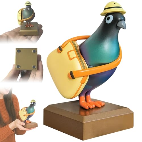 REALOKMAN Mini Office Carrier Pigeon, Mini Office Messenger Pigeon with Magnetic Feet, Secret Note Compartment, 3D-Printed Hidden Storage for Tiny Notes, Trinkets, Keepsakes, Home Decor Display Art