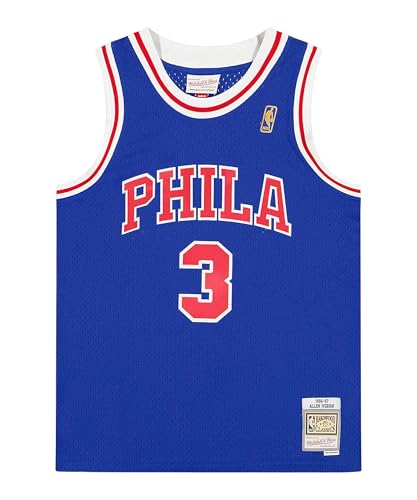 Mitchell & Ness Allen Iverson Camiseta, Azul Real, XL para Hombre