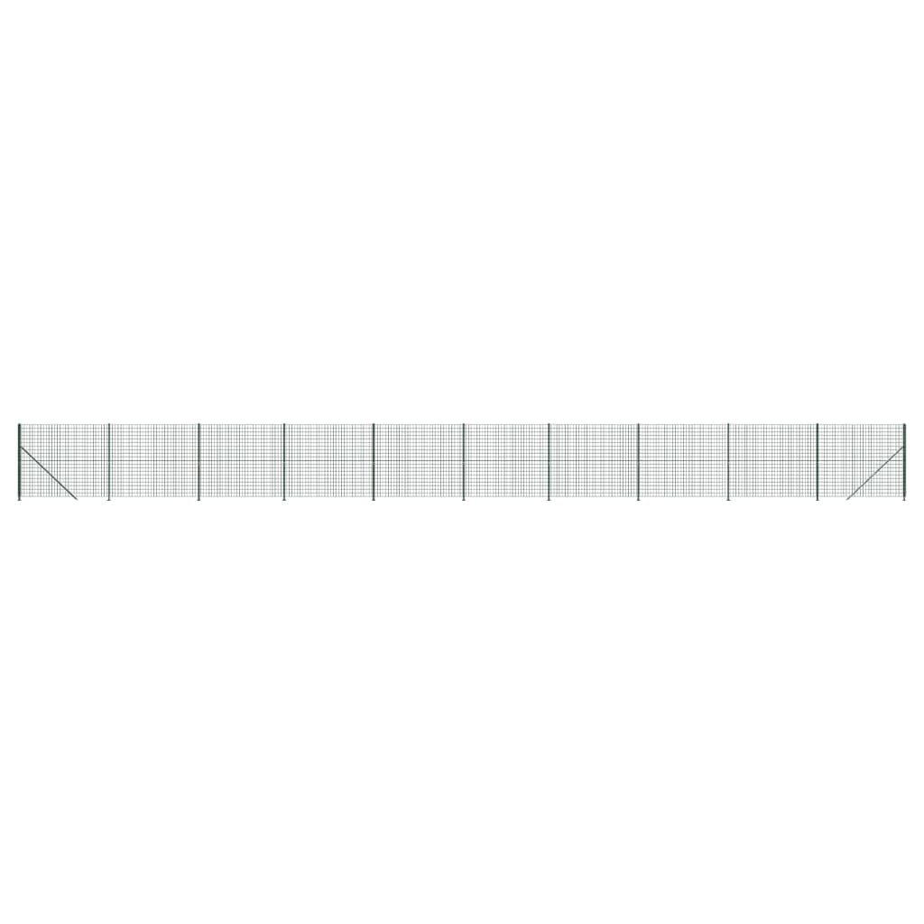 PVC Coated Galvanised Steel Green Wire Mesh Fence with Flange 1.4x25 m Garden Barrier Secure Animal Enclosure Rust Resistant Outdoor Flexible Interlocking