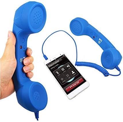ISTARA Radiation Free Coco Retro Phone | 3.5mm Wired Coco Retro Handset Receiver | Coco Phone Handset with HD Speaker and Mic for All Android or Devices (Multi Color)