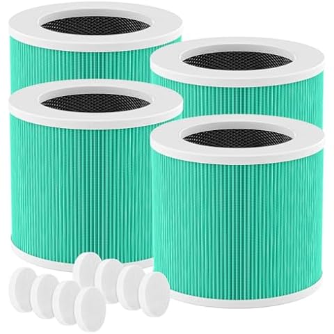 4 Pack HY1800 True H13 HEPA Replacement Filter Compatible with CHIVALZ/MORENTO/Loytio/Honeyuan/AYAFATO/IOIOW HY1800 Air Purifier, 3-in-1 Filtration System, H13 True HEPA HY1800 Replacement Filter Cover