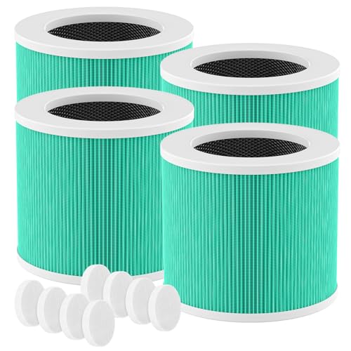 4 Pack HY1800 HEPA Replacement Filter Compatible with CHIVALZ/MORENTO/Loytio/Honeyuan/AYAFATO/IOIOW HY1800 Air Purifier, 3-in-1 Filtration System HY1800 Replacement Filter