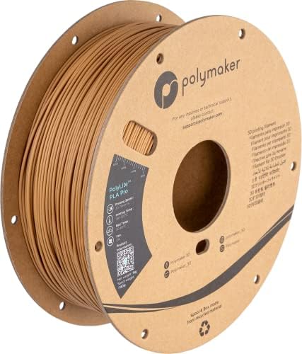 Polymaker PLA PRO Filament 1.75mm Army Beige, Powerful PLA Filament 1.75mm 3D Printer Filament 1kg - PolyLite 1.75 PLA Filament PRO Tough & High Rigidity 3D Printing PLA Filament Army Beige
