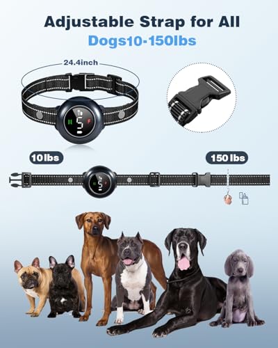 2-in-1 Dog Shock Collar & Dog Bark Collar - Smart Anti Barking Dog Training Collar with 5 Adjustable Sensitivity & 3300FT Remote for All Breeds IP67 Waterproof E-Collar - Image 7
