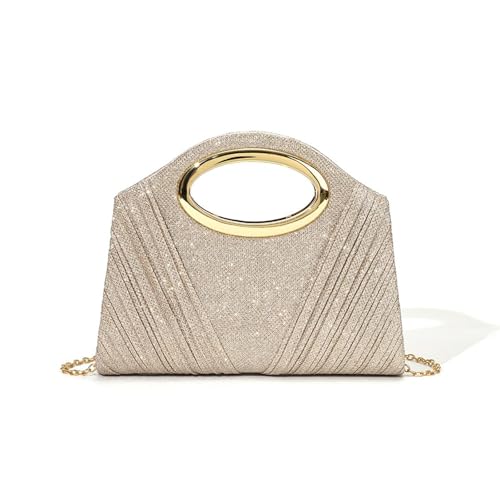 [���V�I�A] Fashion Detachable Chain Shoulder Purse for Women Wedding Outdoor Celebrations PU Evening Purse for Women