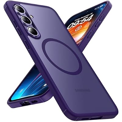 TOCOL Magnetic for Samsung Galaxy S24 FE Case, [15FT Military Grade Protection] [Compatible for Mag-Safe] Translucent Matte Hard Back for Galaxy S24 FE 6.7 Inch, Midnight Purple