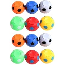 12 Pcs Colorful Hand Fidget Spinner Soccer Balls, Stress Relief Football 3.5cm Rotatable Fidget Soccer Balls, Relief Vent, for Adults Random Desk Ball