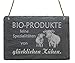 Produktbild Schild Bio Produkte von glücklichen Kühen - aus Schiefer - 22x16