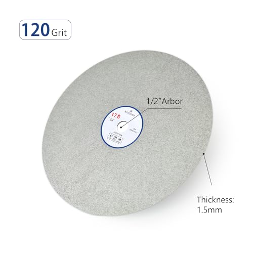 SCOTTCHEN Diamond Flat Lap Wheel 8" x 1/2" Grinding Sanding Disc Lapping Polishing Disc-120 Grit by SCOTTCHEN - Image 2