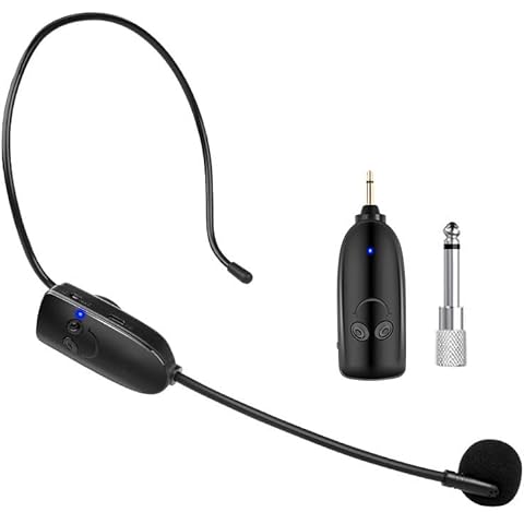 HUACAM Wireless Microphone, Head Mounted and Handheld 2-in-1, 160 feet (50 Meters) Effective Range, Suitable for amplifiers, Fitness, Churches, speeches Cover