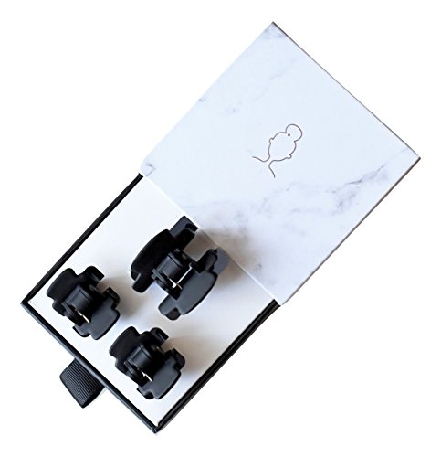 Extra Strong Grip!! Claw Hair Clips, Everclips, MADE IN FRANCE (Set of 3, Black)
