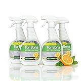Kompatibel mit Bona Reiniger-Spray for Hartböden, 4 Flasche 500ml Zitrone-Minze Duft, Nachfüllbar,...