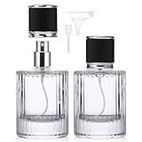Segbeauty 1.7oz Refillable Perfume Bottle Travel, 50ml Cologne Atomizer Sprayer Empty, 2 Pack Vintage Perfume Bottles Glass Fine Mist Spray Bottle Toiletries Sample Container for Liquids