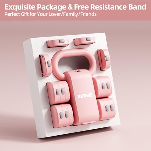 Lightweight Adjustable Dumbbell Kettlebell Set - 4 in 1 Free Weight Set with Kettlebell Grip Converter, Each 2.2 3.3 4.4 5.5lb Quick Change Weight Women Dumbbell Set for Small Spaces Home Gym