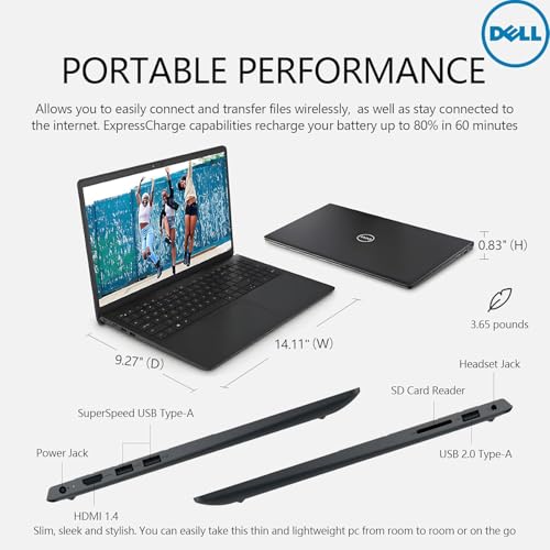 Image of Dell Inspiron 15 3530 Laptop, 15.6 inch FHD Touchscreen, Windows 11 Pro, Intel Core i7-1355U,32GB RAM,1TB SSD Microsoft Lifetime Office 2024 Wi-Fi 6, Long Battery Life,Black