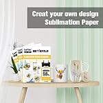 BetterSub Sublimation Papiers thermotransfert 110 Feuilles A4 Taille 8.5" x 11" pour EPSON HP Imprimante à jet d'encre Canon avec encre sublimée en chemises de couleur claire Chapeau Mug 120gsm