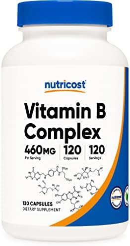 Nutricost High Potency Vitamin B Complex 460mg, 120 Capsules - with Vitamin C - Energy Complex