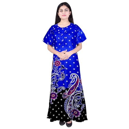Image of Nighty for Women Cotton Printed Maxi Gown Ankle Length Nighty Night Dress Gown for Women Maxi (Combo Pack of 2)
