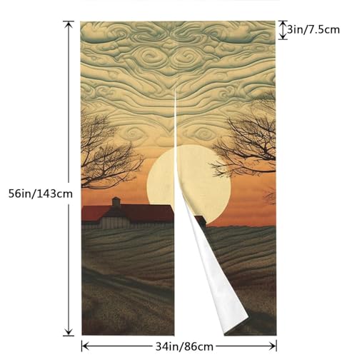 Rideau de porte en tissu tapisserie avec motif soleil levant pour embellir vos pièces - 3