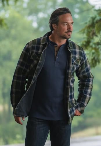 Image of Legendary Whitetails Mens Thermal Lined Shirt Jacket Plaid Flannel Polyfill Insulated Shacket